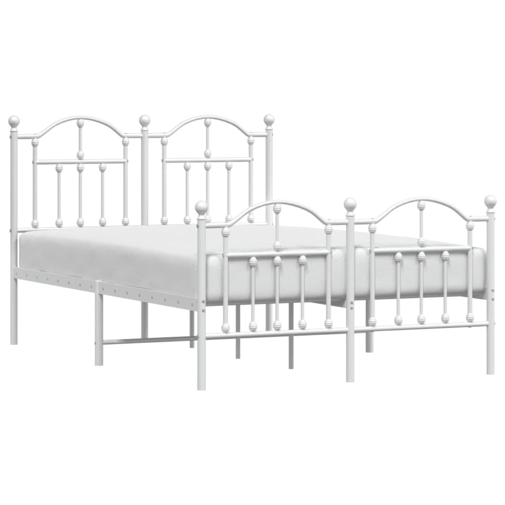 Bedframe met hoofd- en voeteneinde metaal wit 120 x 190 cm is nu te koop bij PeponiXL, paradijselijk wonen!