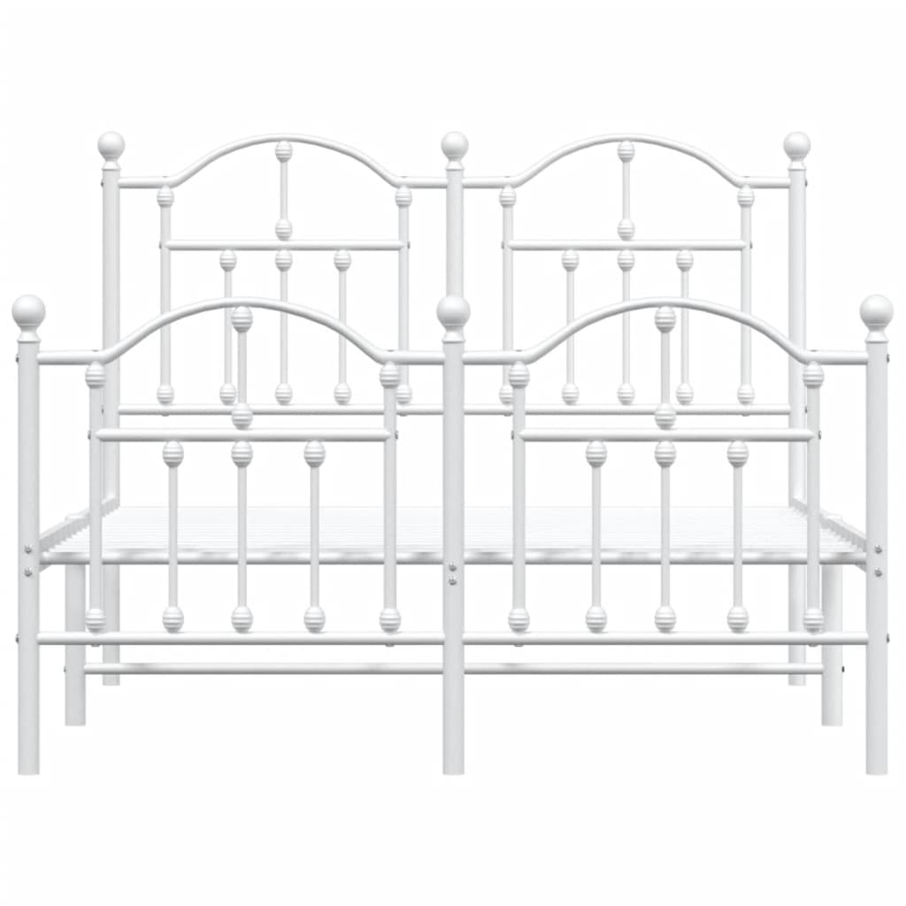Bedframe met hoofd- en voeteneinde metaal wit 120 x 190 cm is nu te koop bij PeponiXL, paradijselijk wonen!