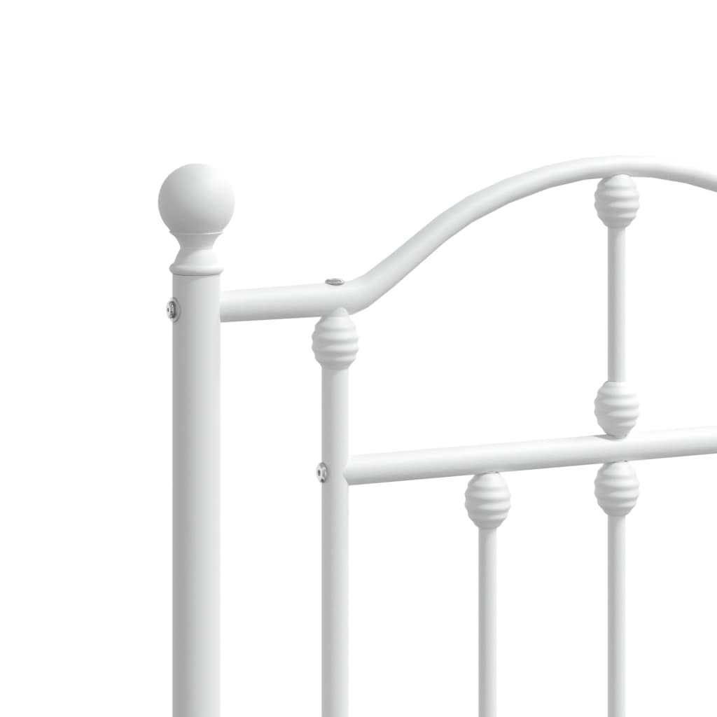 Bedframe met hoofd- en voeteneinde metaal wit 120 x 190 cm is nu te koop bij PeponiXL, paradijselijk wonen!