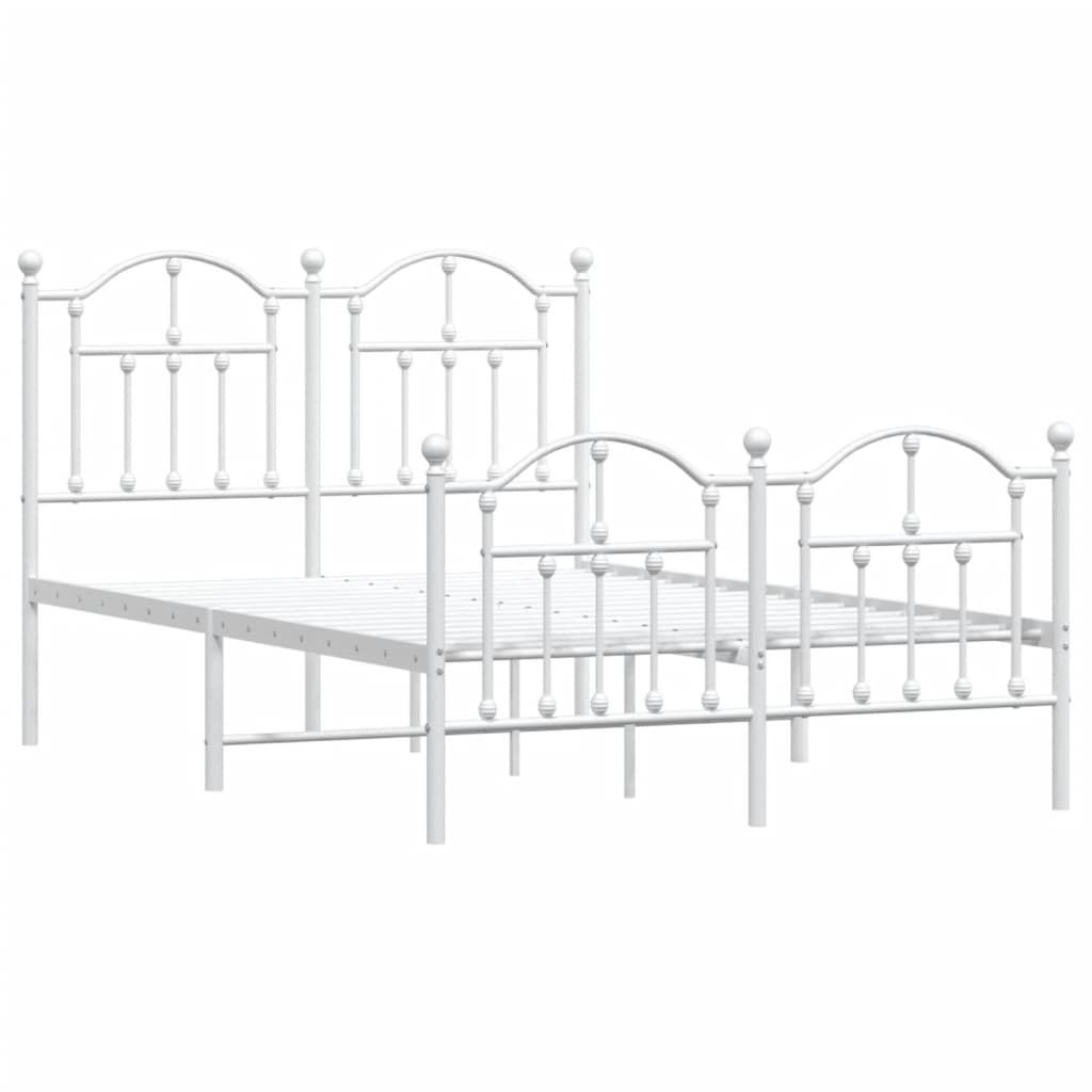 Bedframe met hoofd- en voeteneinde metaal wit 120x200 cm is nu te koop bij PeponiXL, paradijselijk wonen!
