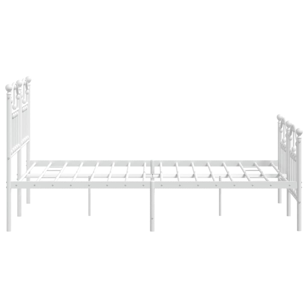 Bedframe met hoofd- en voeteneinde metaal wit 120x200 cm is nu te koop bij PeponiXL, paradijselijk wonen!