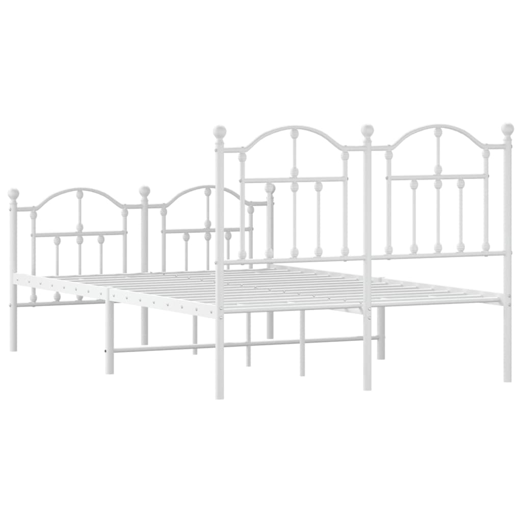 Bedframe met hoofd- en voeteneinde metaal wit 120x200 cm is nu te koop bij PeponiXL, paradijselijk wonen!