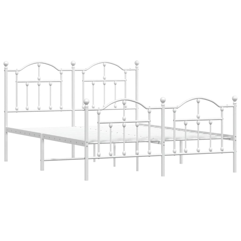 Bedframe met hoofd- en voeteneinde metaal wit 140x190 cm is nu te koop bij PeponiXL, paradijselijk wonen!