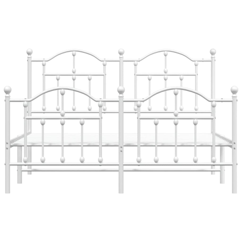Bedframe met hoofd- en voeteneinde metaal wit 140x190 cm is nu te koop bij PeponiXL, paradijselijk wonen!