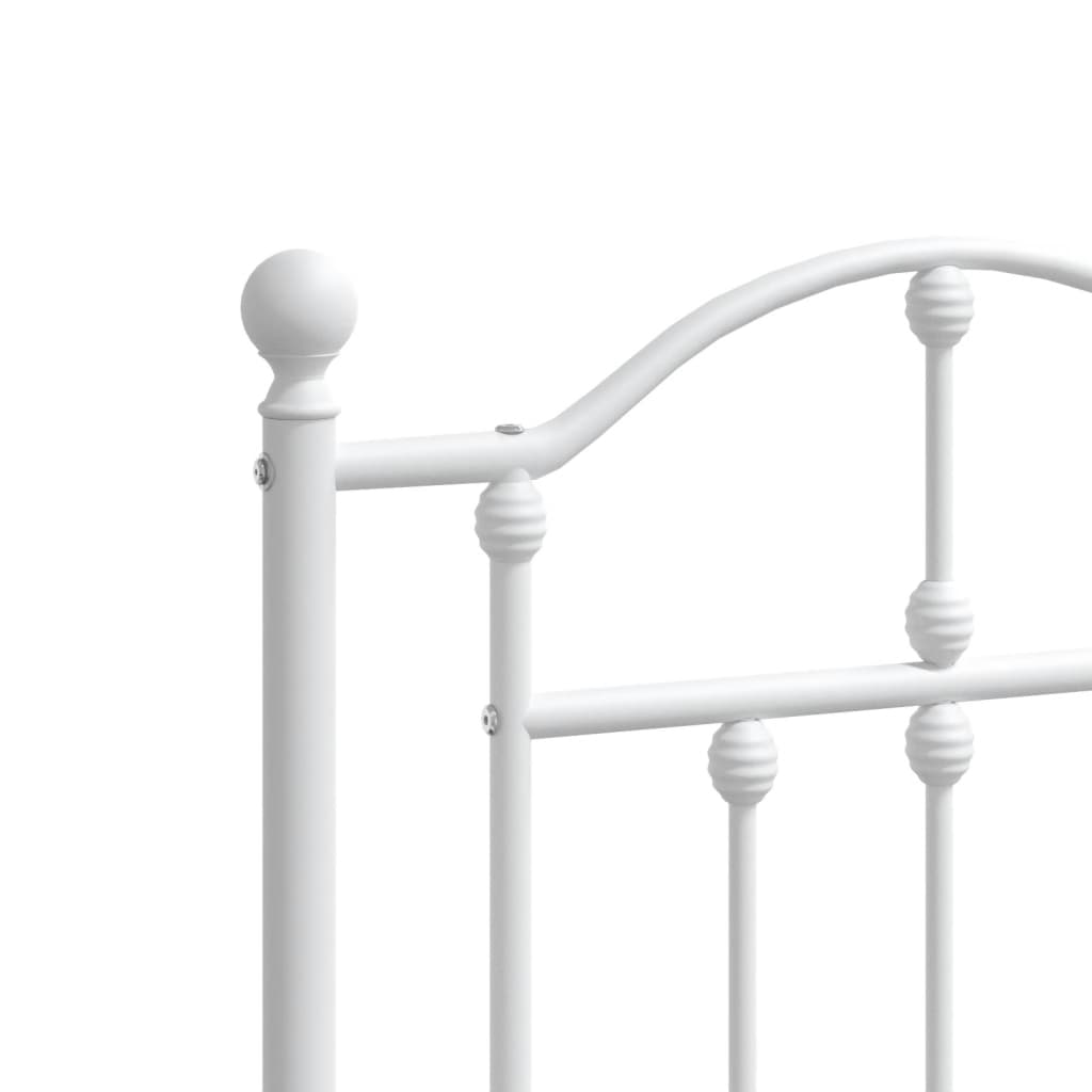 Bedframe met hoofd- en voeteneinde metaal wit 140x190 cm is nu te koop bij PeponiXL, paradijselijk wonen!