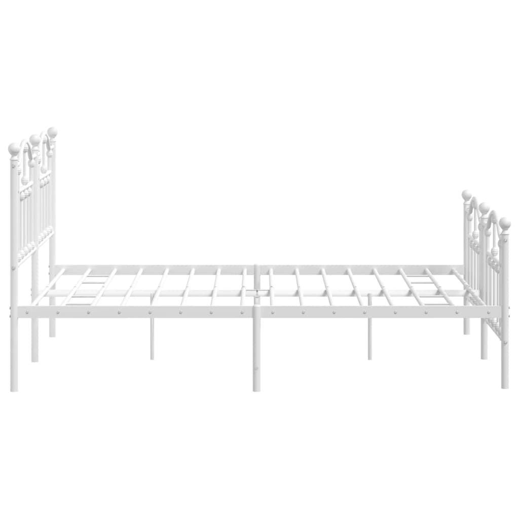 Bedframe met hoofd- en voeteneinde metaal wit 140x200 cm is nu te koop bij PeponiXL, paradijselijk wonen!