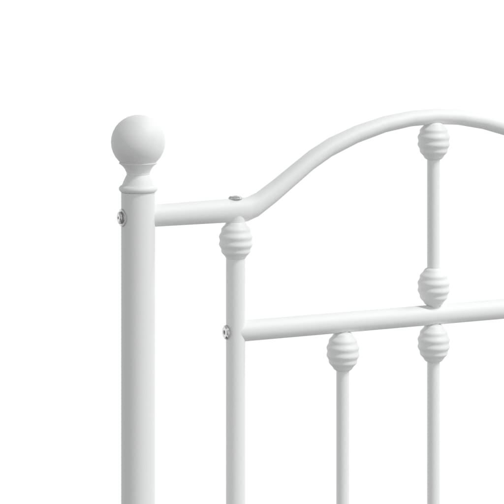 Bedframe met hoofd- en voeteneinde metaal wit 140x200 cm is nu te koop bij PeponiXL, paradijselijk wonen!