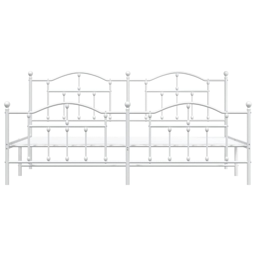 Bedframe met hoofd- en voeteneinde metaal wit 200x200 cm is nu te koop bij PeponiXL, paradijselijk wonen!