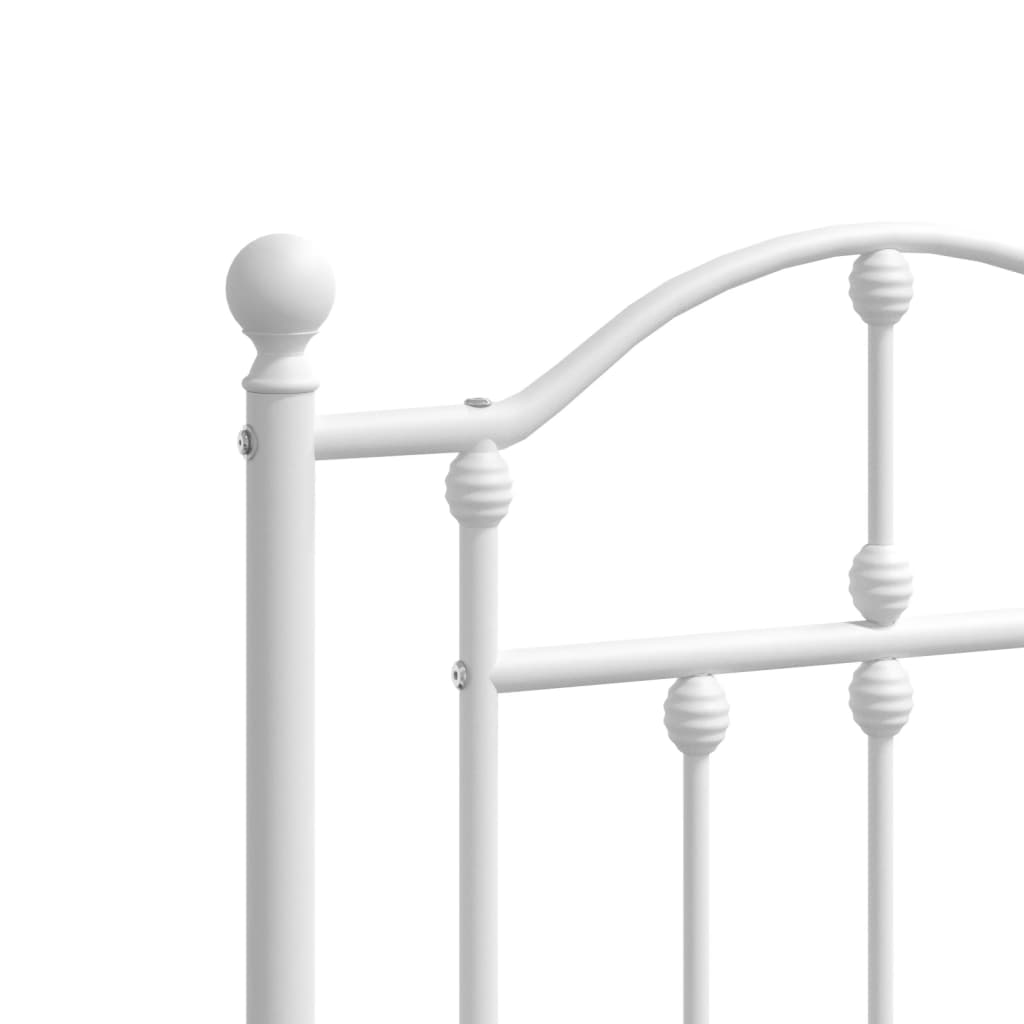 Bedframe met hoofd- en voeteneinde metaal wit 200x200 cm is nu te koop bij PeponiXL, paradijselijk wonen!
