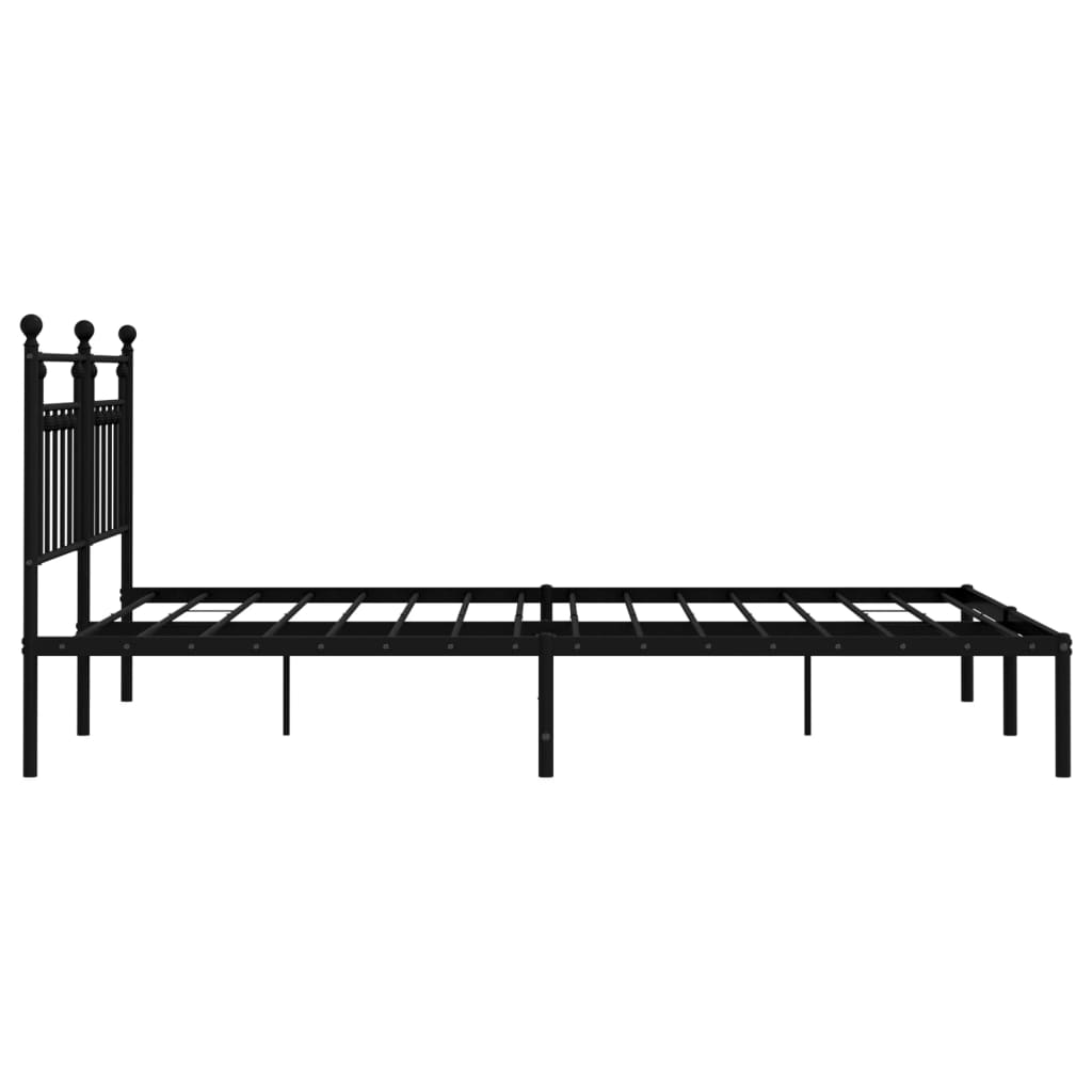 Bedframe met hoofdbord metaal zwart 183x213 cm is nu te koop bij PeponiXL, paradijselijk wonen!