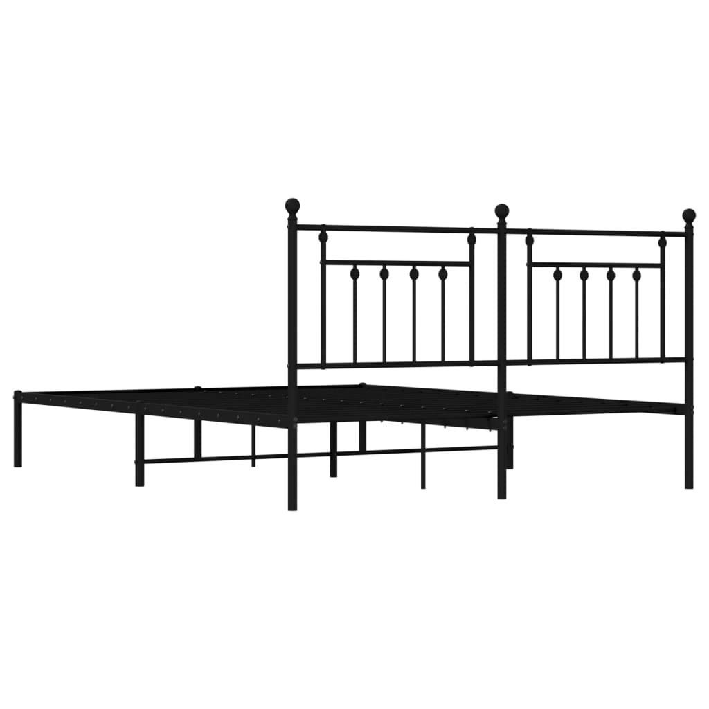 Bedframe met hoofdbord metaal zwart 183x213 cm is nu te koop bij PeponiXL, paradijselijk wonen!