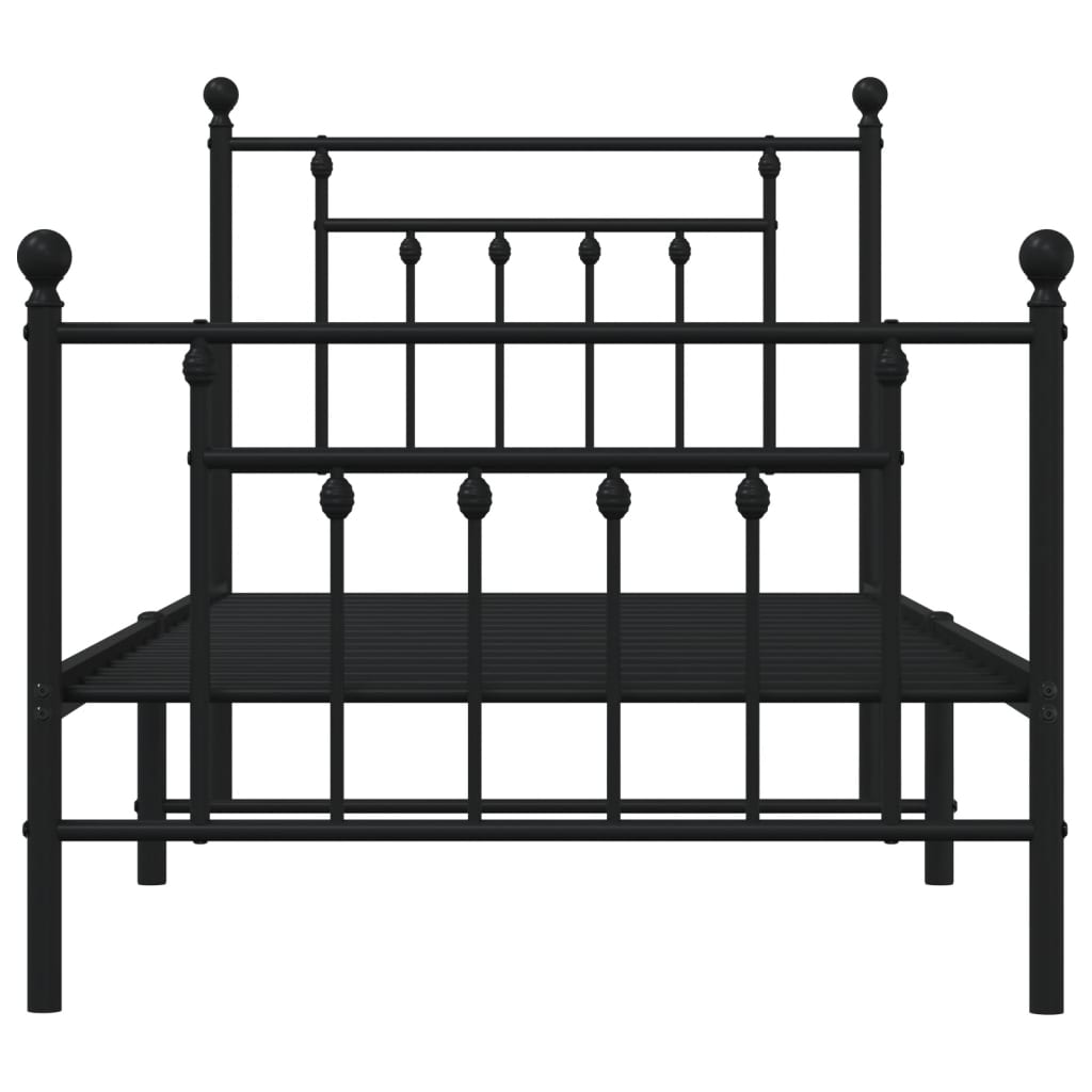 Bedframe met hoofd- en voeteneinde metaal zwart 80x200 cm is nu te koop bij PeponiXL, paradijselijk wonen!