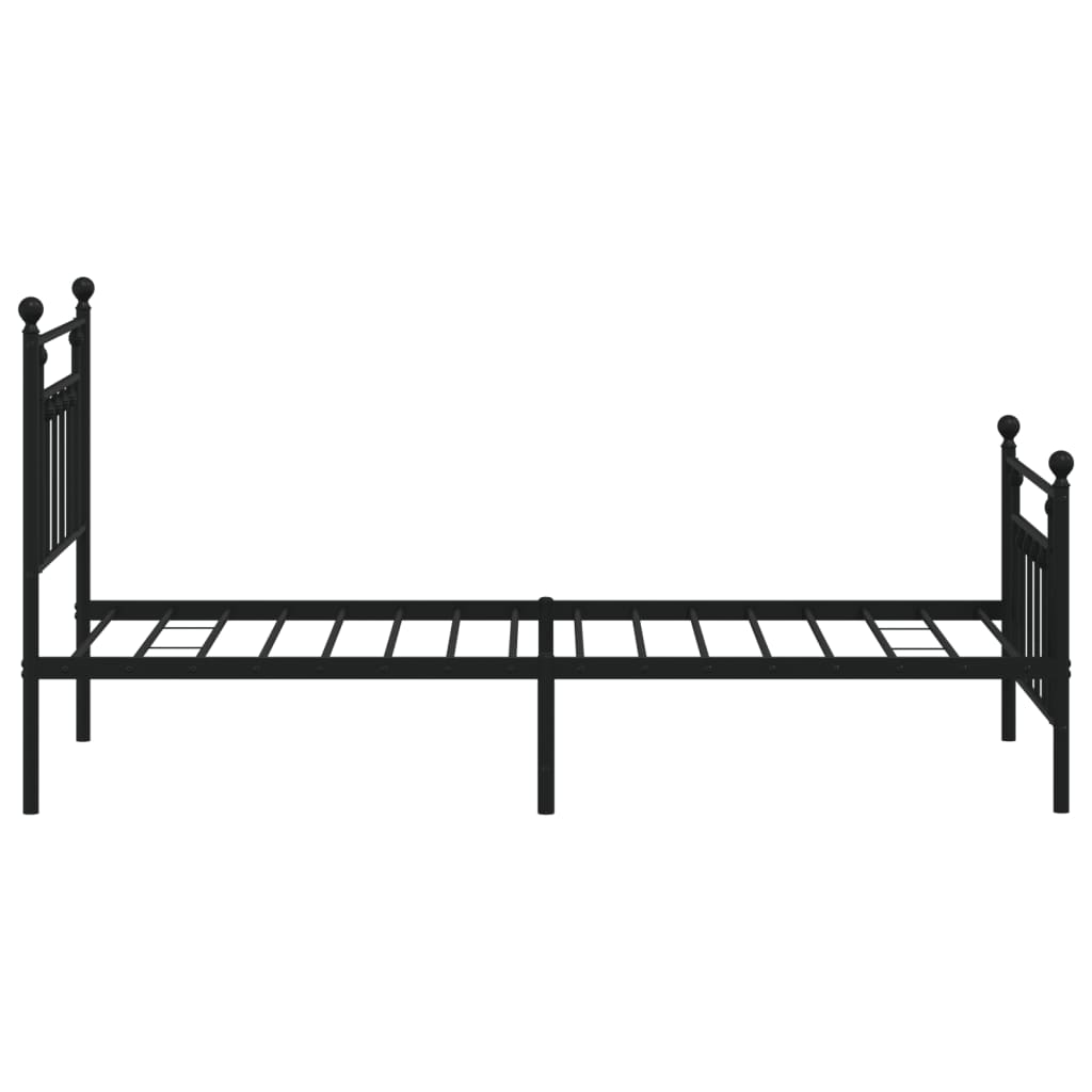 Bedframe met hoofd- en voeteneinde metaal zwart 80x200 cm is nu te koop bij PeponiXL, paradijselijk wonen!
