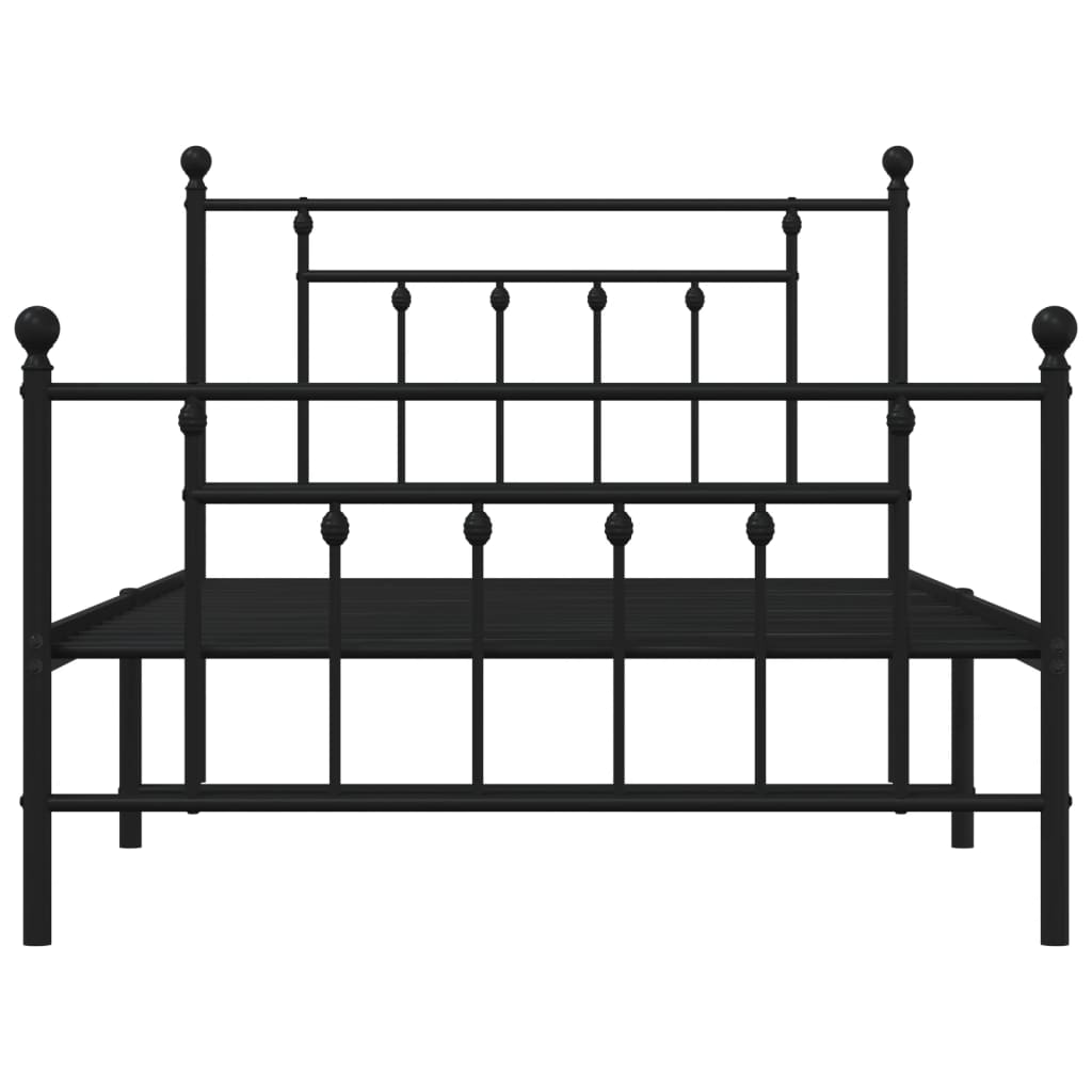 Bedframe met hoofd- en voeteneinde metaal zwart 107x203 cm is nu te koop bij PeponiXL, paradijselijk wonen!