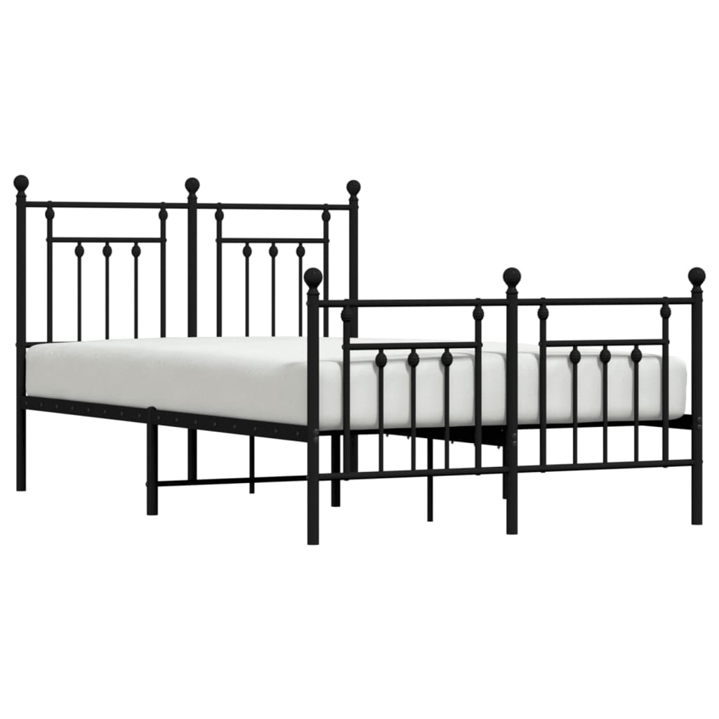 Bedframe met hoofd- en voeteneinde metaal zwart 120x190 cm is nu te koop bij PeponiXL, paradijselijk wonen!