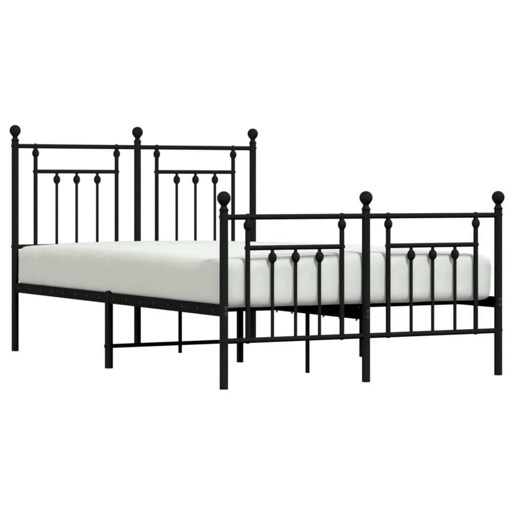 Bedframe met hoofd- en voeteneinde metaal zwart 120x200 cm is nu te koop bij PeponiXL, paradijselijk wonen!