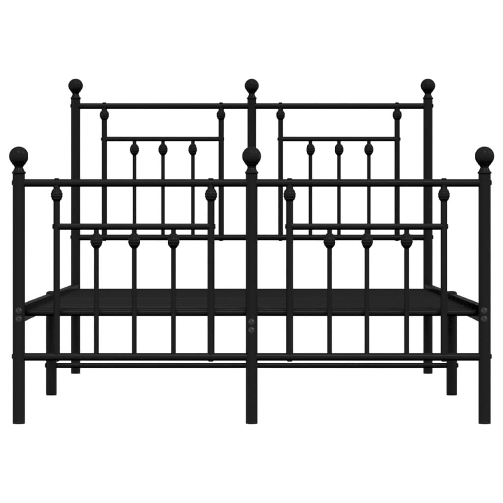 Bedframe met hoofd- en voeteneinde metaal zwart 120x200 cm is nu te koop bij PeponiXL, paradijselijk wonen!