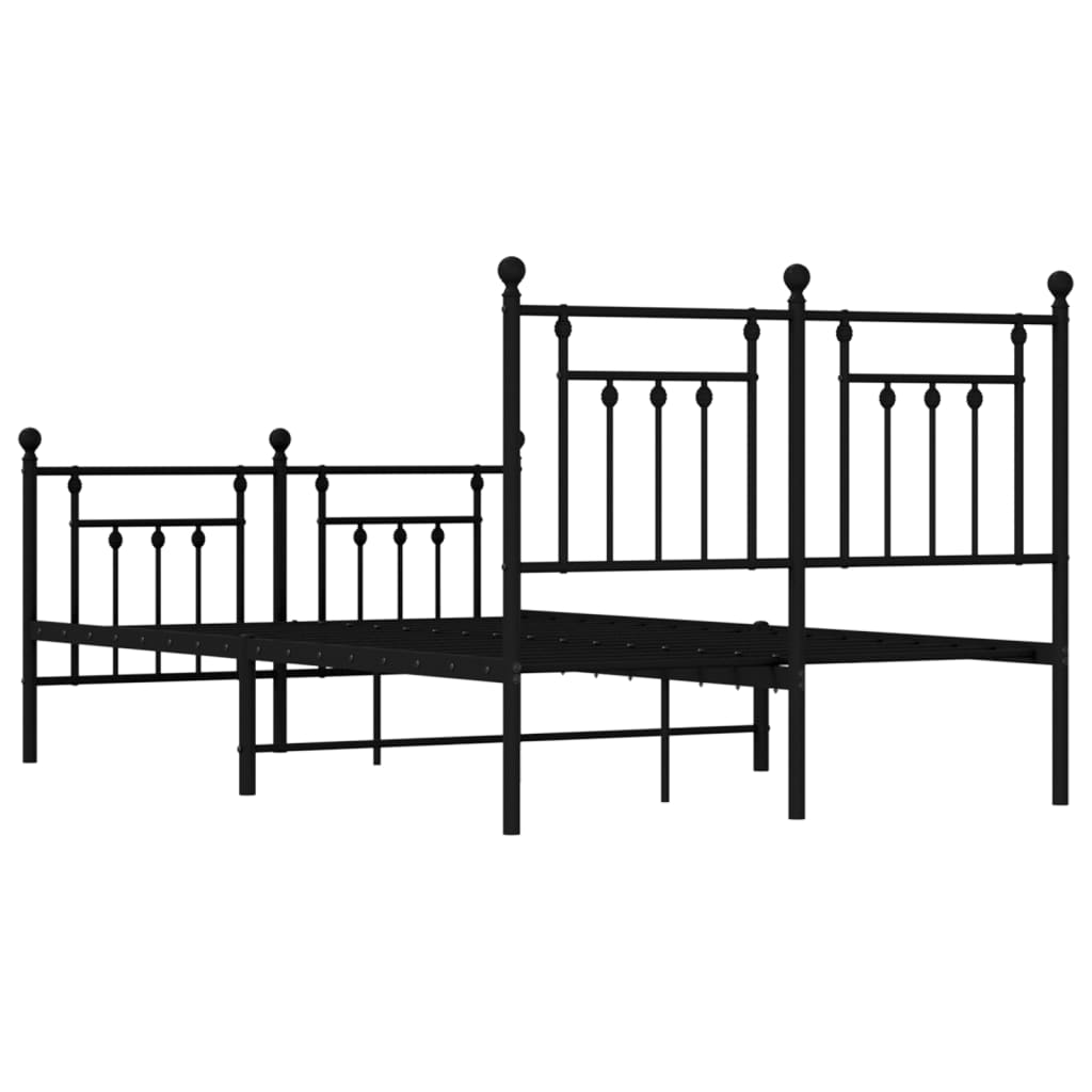 Bedframe met hoofd- en voeteneinde metaal zwart 120x200 cm is nu te koop bij PeponiXL, paradijselijk wonen!