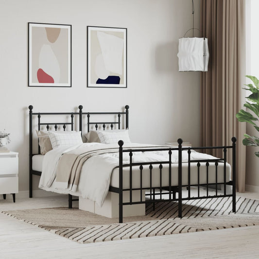 Bedframe met hoofd- en voeteneinde metaal zwart 120x200 cm is nu te koop bij PeponiXL, paradijselijk wonen!