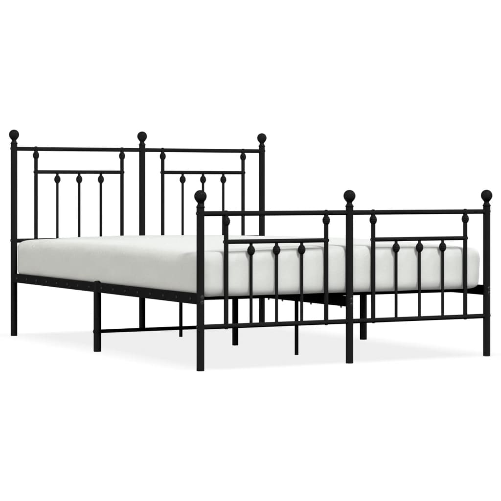 Bedframe met hoofd- en voeteneinde metaal zwart 140x190 cm is nu te koop bij PeponiXL, paradijselijk wonen!