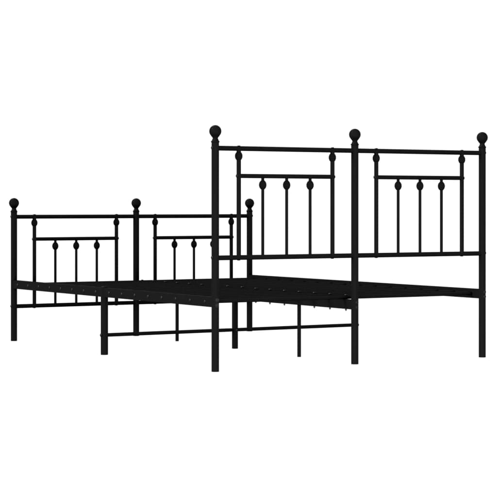 Bedframe met hoofd- en voeteneinde metaal zwart 140x190 cm is nu te koop bij PeponiXL, paradijselijk wonen!