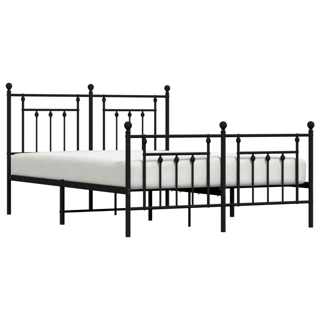 Bedframe met hoofd- en voeteneinde metaal zwart 140x200 cm is nu te koop bij PeponiXL, paradijselijk wonen!