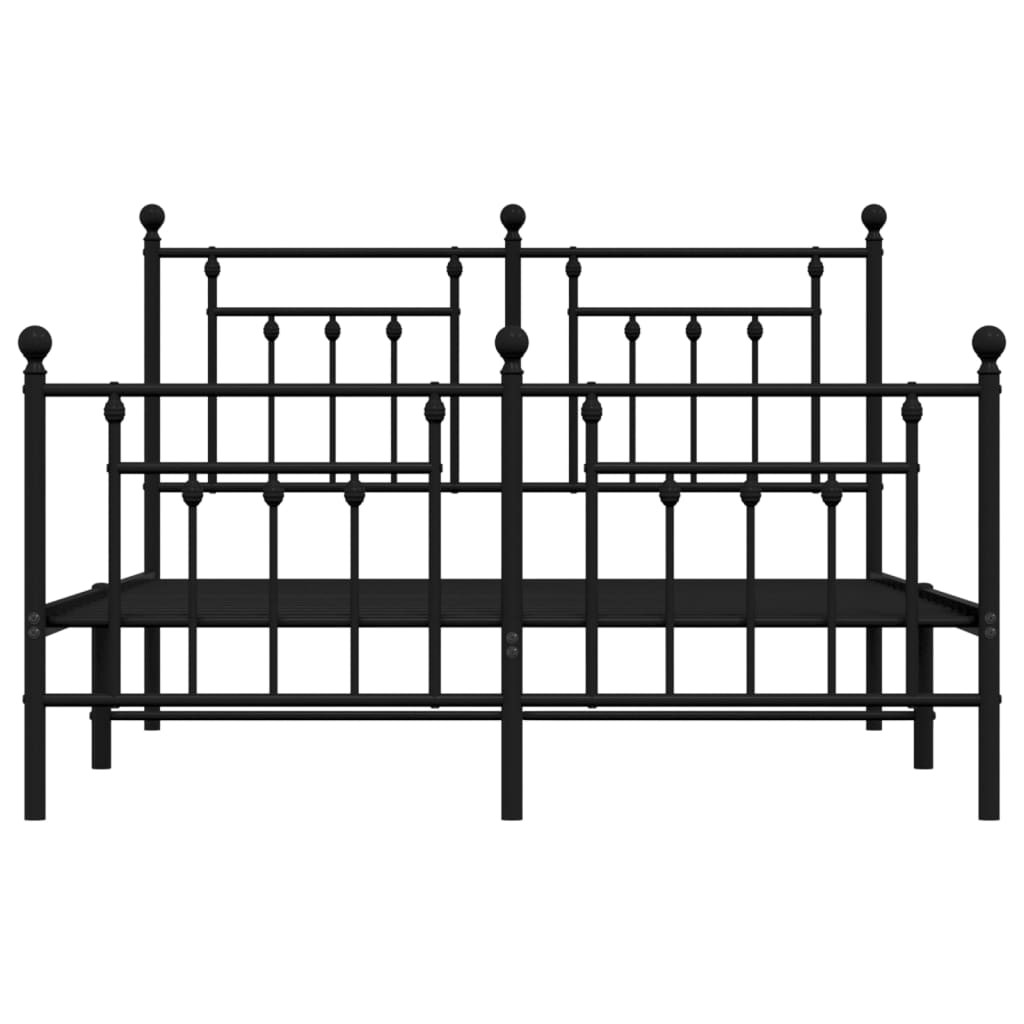 Bedframe met hoofd- en voeteneinde metaal zwart 140x200 cm is nu te koop bij PeponiXL, paradijselijk wonen!