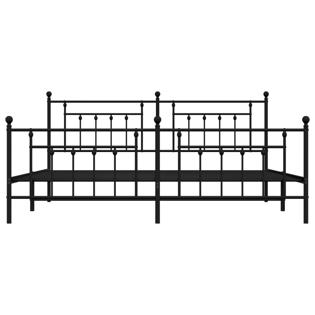 Bedframe met hoofd- en voeteneinde metaal zwart 193x203 cm is nu te koop bij PeponiXL, paradijselijk wonen!