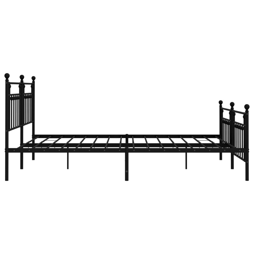 Bedframe met hoofd- en voeteneinde metaal zwart 200x200 cm is nu te koop bij PeponiXL, paradijselijk wonen!