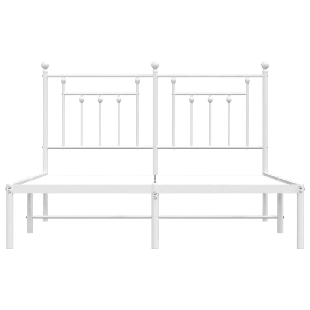Bedframe met hoofdbord metaal wit 140x200 cm is nu te koop bij PeponiXL, paradijselijk wonen!