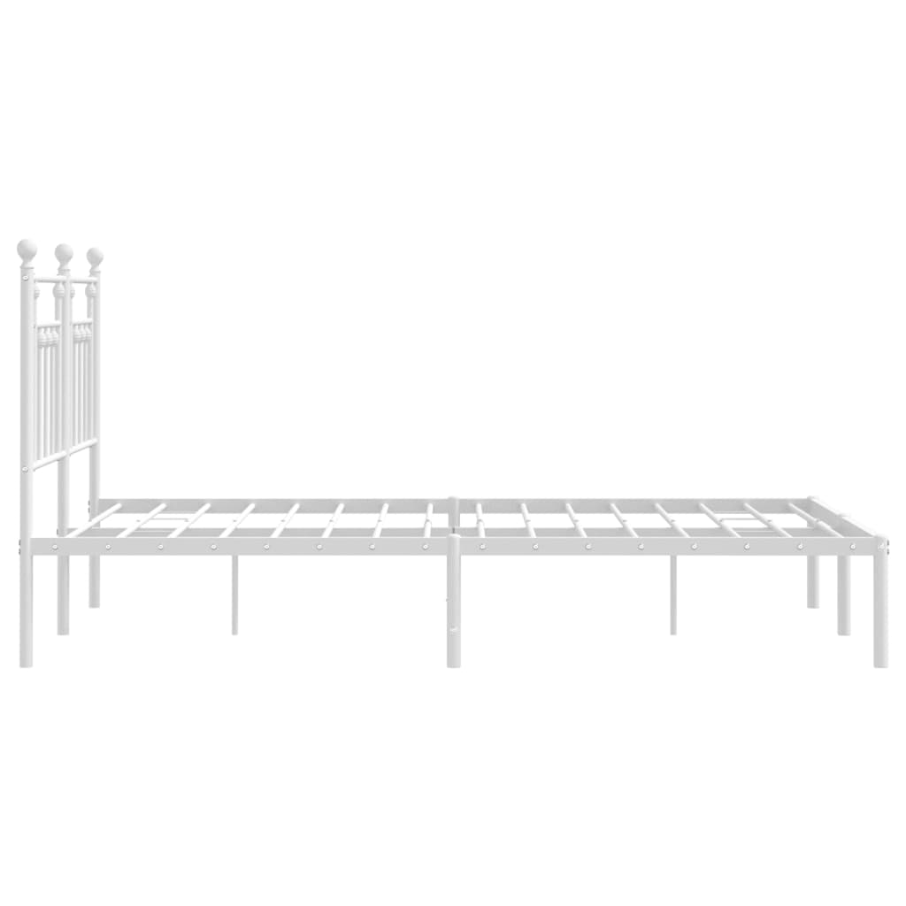 Bedframe met hoofdbord metaal wit 140x200 cm is nu te koop bij PeponiXL, paradijselijk wonen!