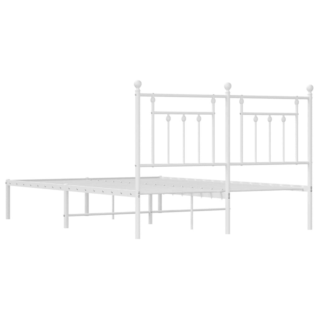 Bedframe met hoofdbord metaal wit 140x200 cm is nu te koop bij PeponiXL, paradijselijk wonen!