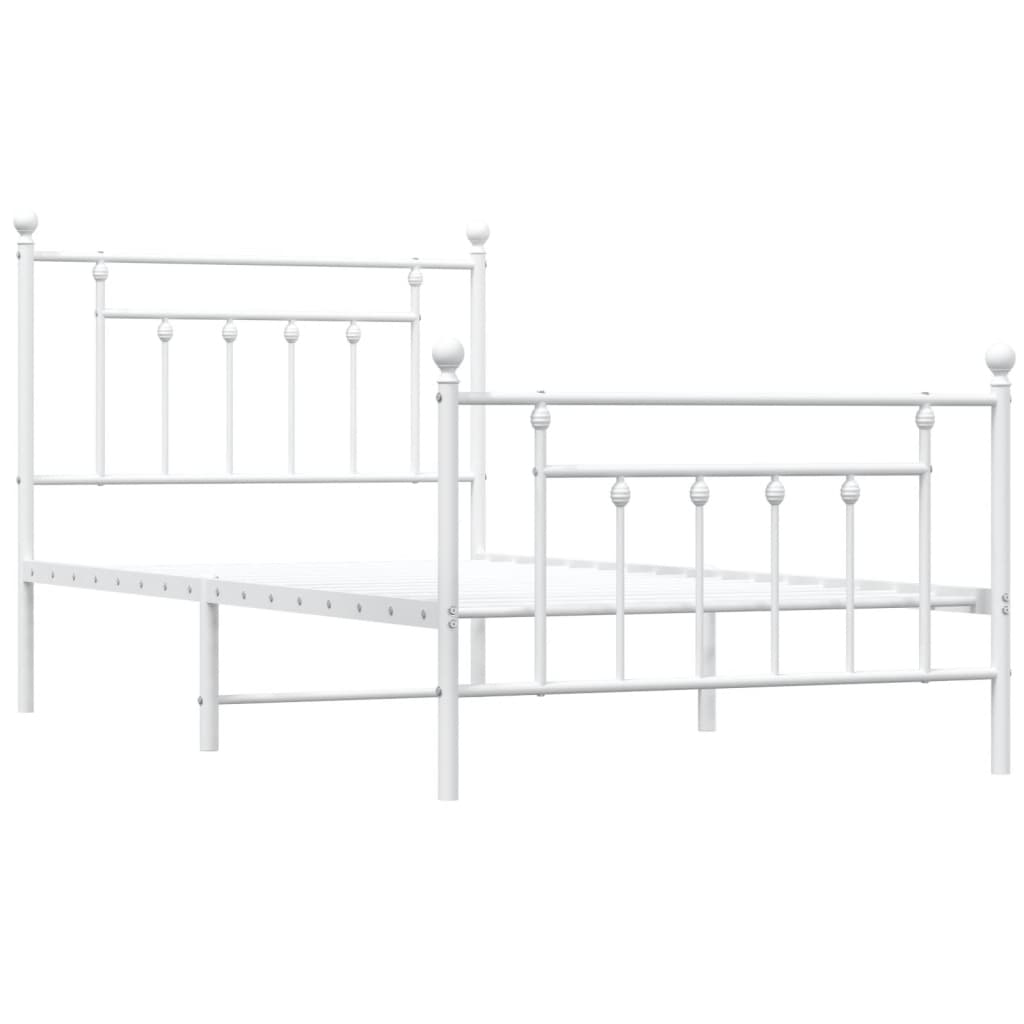 Bedframe met hoofd- en voeteneinde metaal wit 100x190 cm is nu te koop bij PeponiXL, paradijselijk wonen!