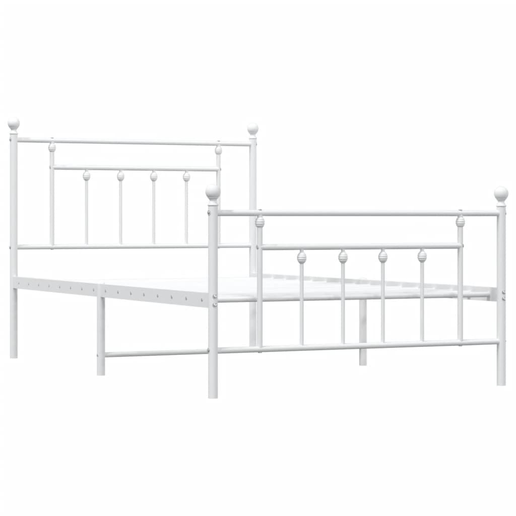 Bedframe met hoofd- en voeteneinde metaal wit 107x203 cm is nu te koop bij PeponiXL, paradijselijk wonen!
