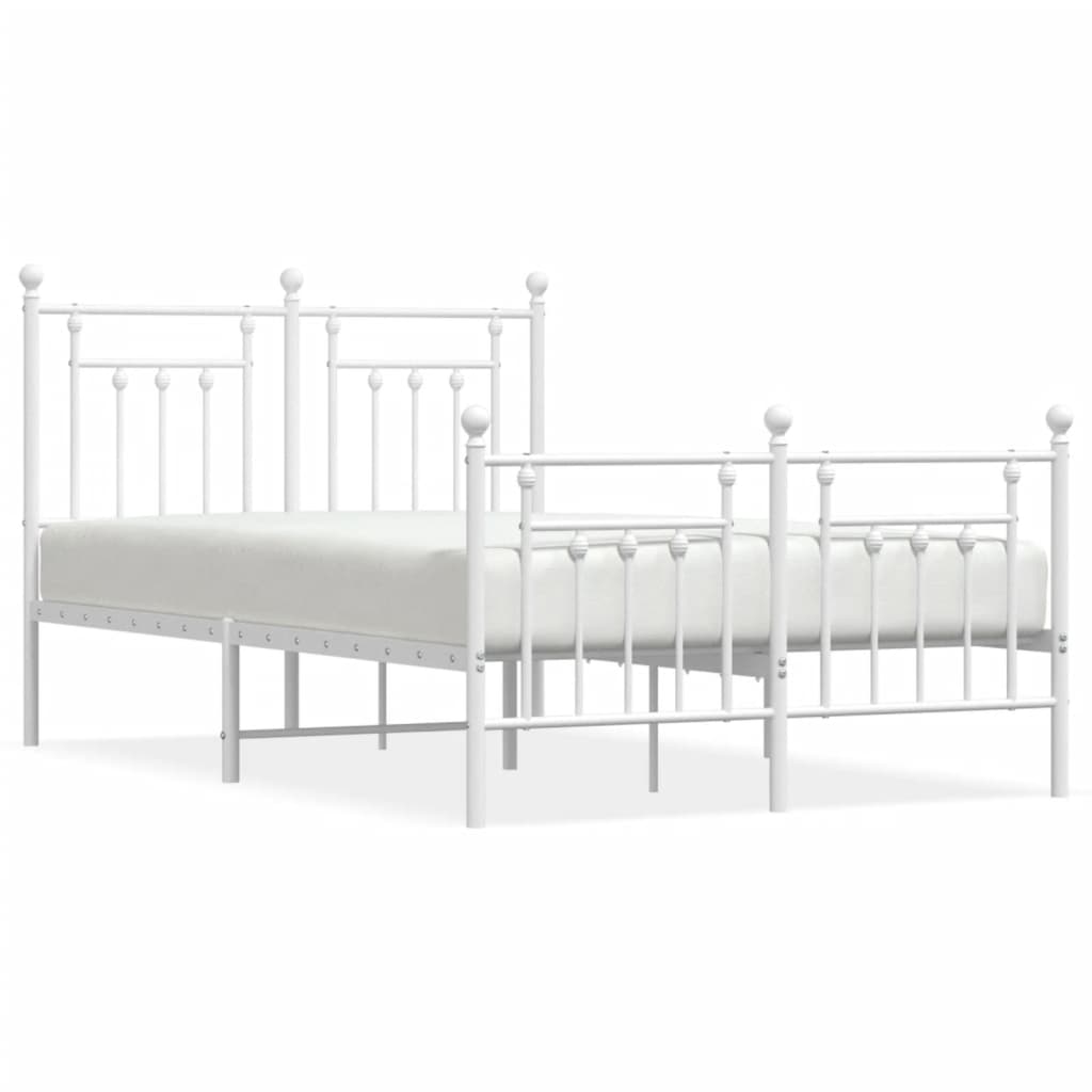 Bedframe met hoofd- en voeteneinde metaal wit 120x200 cm is nu te koop bij PeponiXL, paradijselijk wonen!