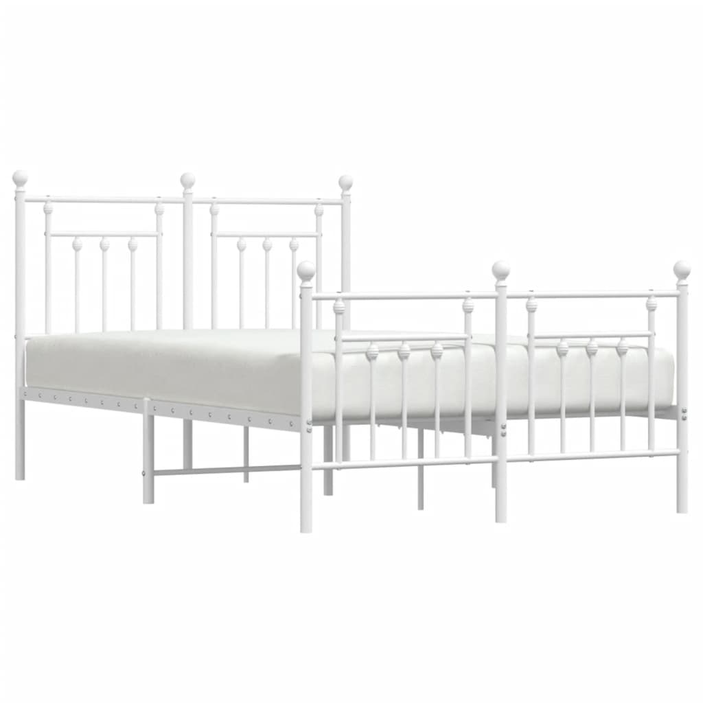 Bedframe met hoofd- en voeteneinde metaal wit 120x200 cm is nu te koop bij PeponiXL, paradijselijk wonen!