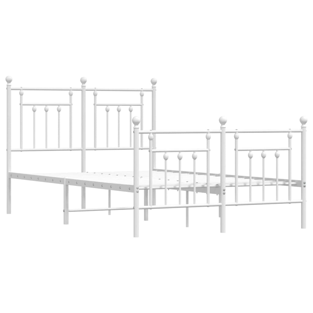 Bedframe met hoofd- en voeteneinde metaal wit 120x200 cm is nu te koop bij PeponiXL, paradijselijk wonen!