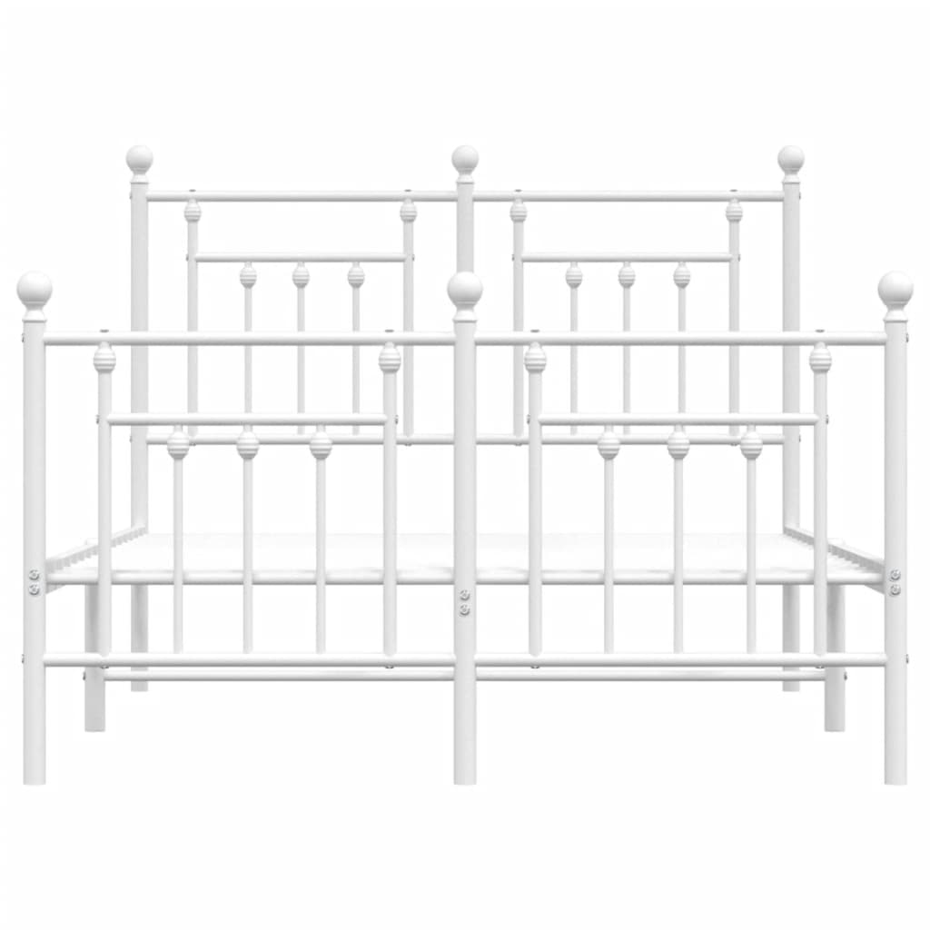 Bedframe met hoofd- en voeteneinde metaal wit 120x200 cm is nu te koop bij PeponiXL, paradijselijk wonen!