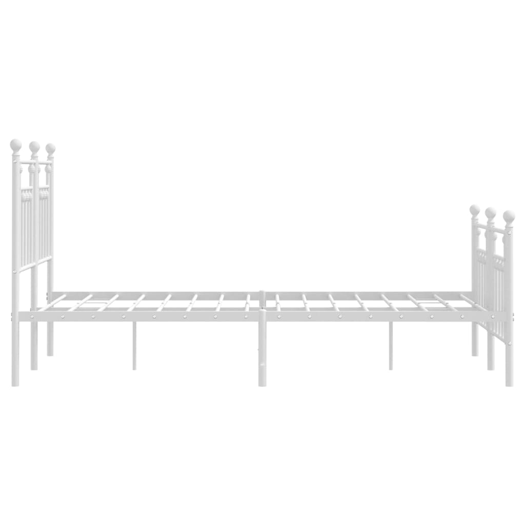 Bedframe met hoofd- en voeteneinde metaal wit 120x200 cm is nu te koop bij PeponiXL, paradijselijk wonen!