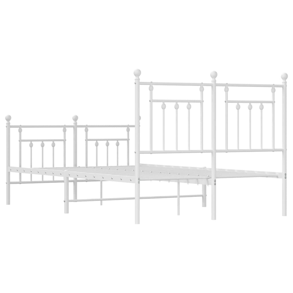 Bedframe met hoofd- en voeteneinde metaal wit 120x200 cm is nu te koop bij PeponiXL, paradijselijk wonen!