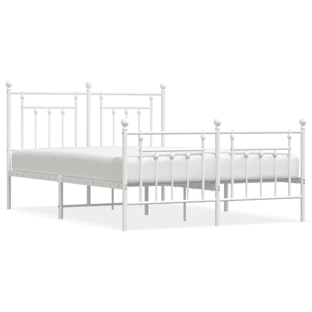 Bedframe met hoofd- en voeteneinde metaal wit 140x200 cm is nu te koop bij PeponiXL, paradijselijk wonen!