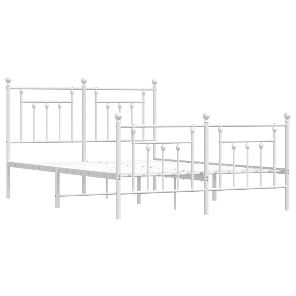 Bedframe met hoofd- en voeteneinde metaal wit 140x200 cm is nu te koop bij PeponiXL, paradijselijk wonen!