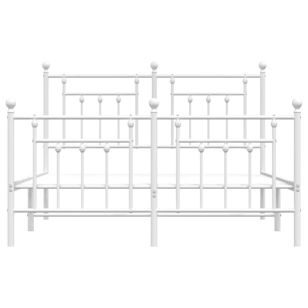 Bedframe met hoofd- en voeteneinde metaal wit 140x200 cm is nu te koop bij PeponiXL, paradijselijk wonen!
