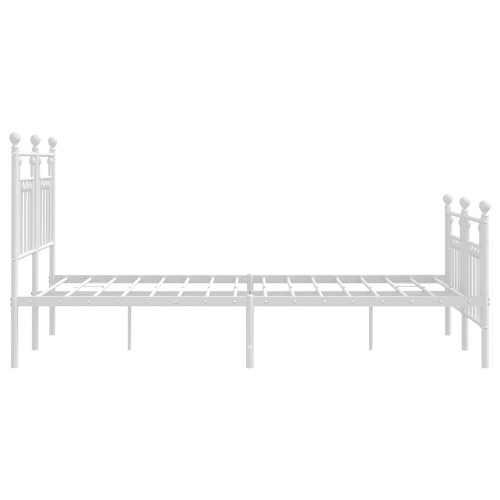 Bedframe met hoofd- en voeteneinde metaal wit 140x200 cm is nu te koop bij PeponiXL, paradijselijk wonen!