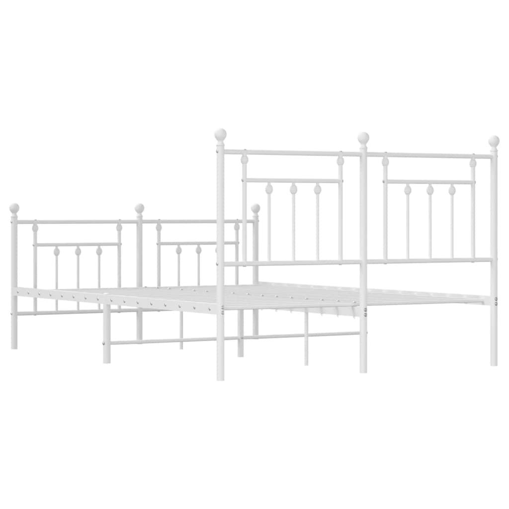 Bedframe met hoofd- en voeteneinde metaal wit 140x200 cm is nu te koop bij PeponiXL, paradijselijk wonen!
