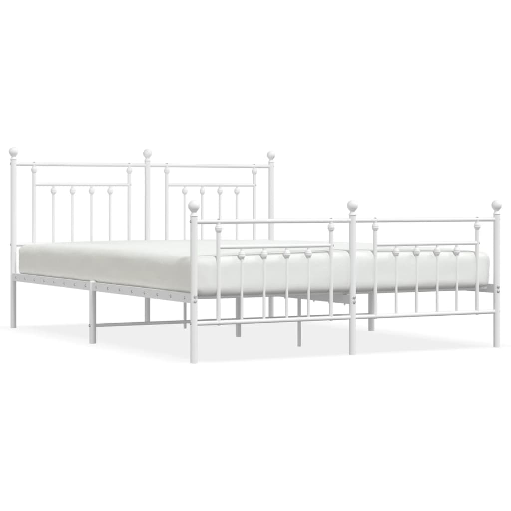 Bedframe met hoofd- en voeteneinde metaal wit 183x213 cm is nu te koop bij PeponiXL, paradijselijk wonen!