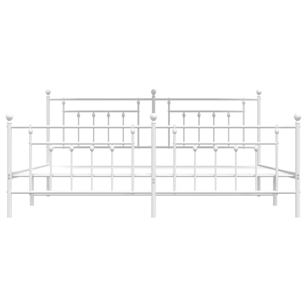 Bedframe met hoofd- en voeteneinde metaal wit 193x203 cm is nu te koop bij PeponiXL, paradijselijk wonen!
