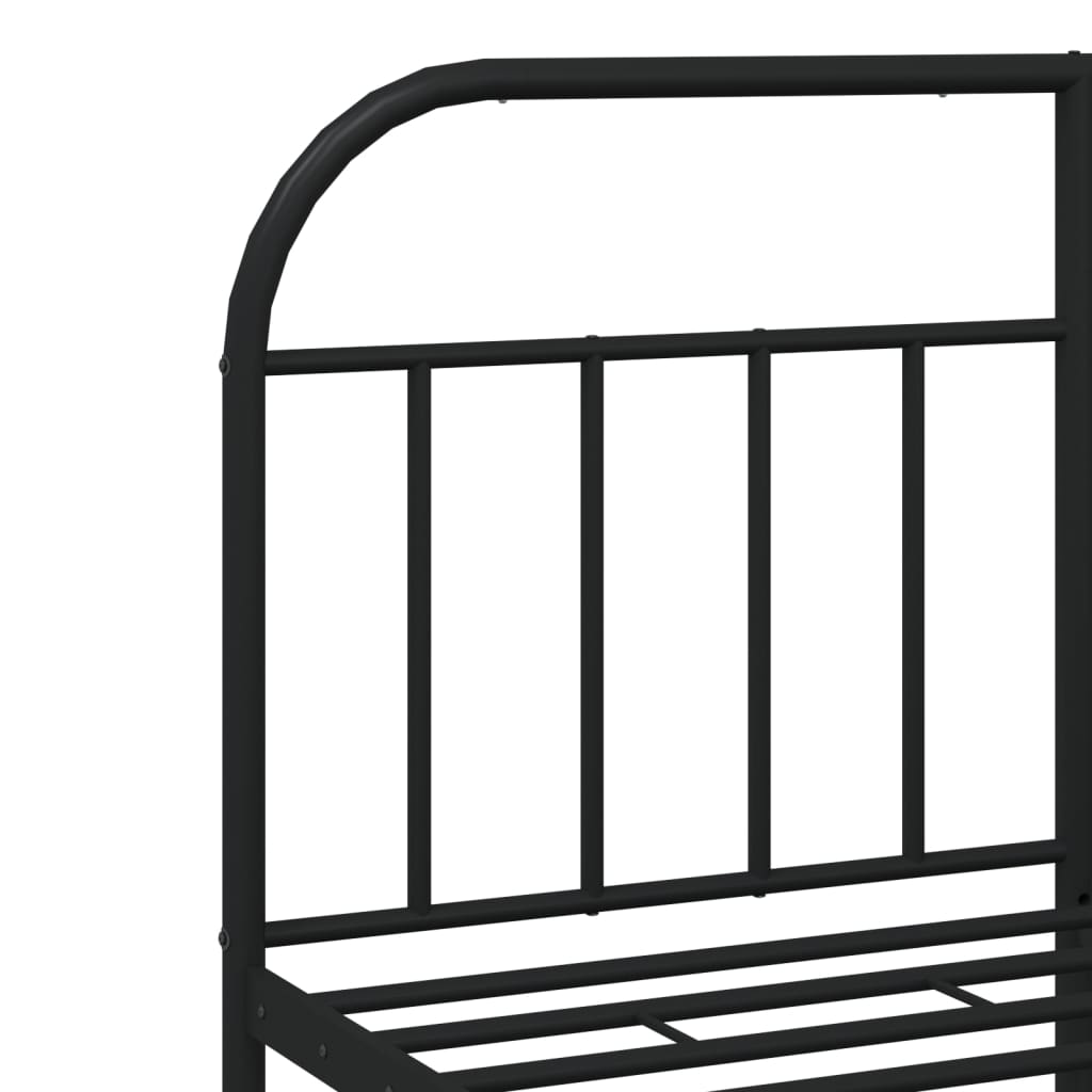 Bedframe met hoofdbord metaal zwart 140x200 cm is nu te koop bij PeponiXL, paradijselijk wonen!