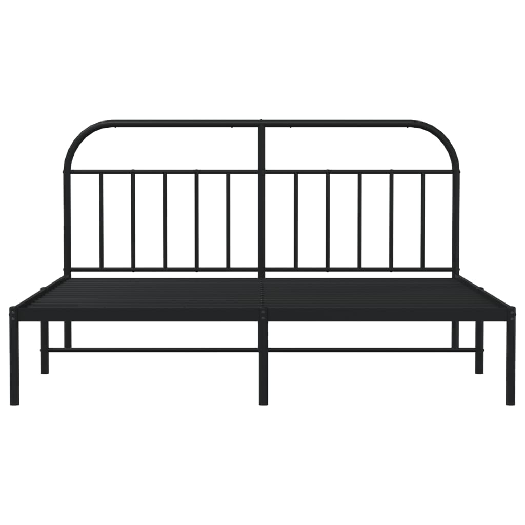 Bedframe met hoofdbord metaal zwart 183x213 cm is nu te koop bij PeponiXL, paradijselijk wonen!