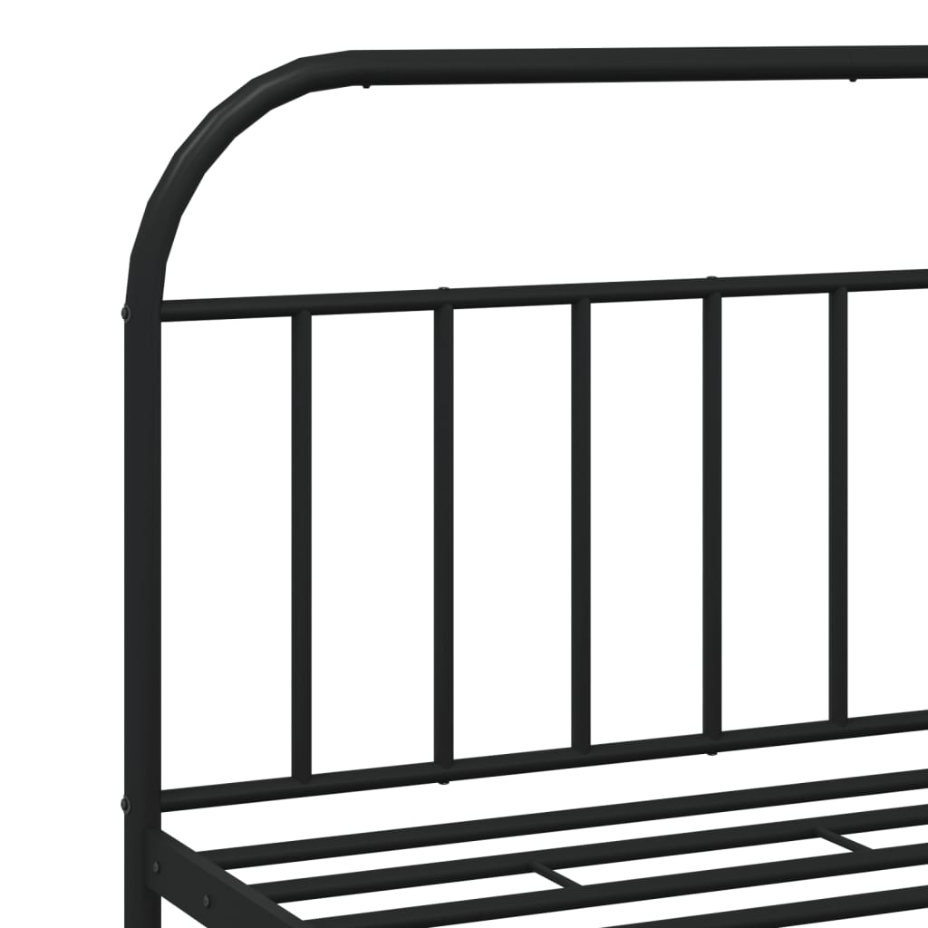 Bedframe met hoofdbord metaal zwart 183x213 cm is nu te koop bij PeponiXL, paradijselijk wonen!